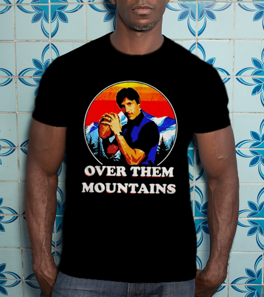 Uncle Rico Over Them Mountains Vintage Retro Football Scene T-Shirt