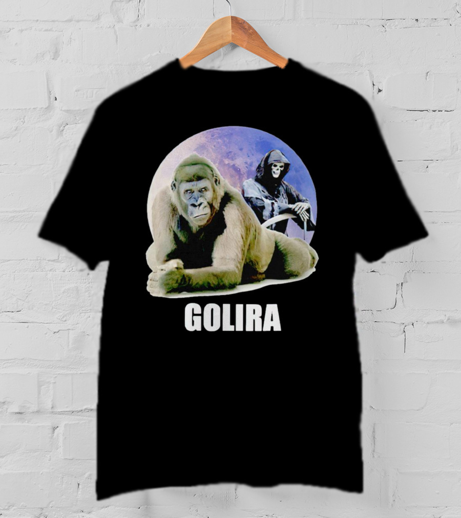 Gorilla With Grim Reaper In Cosmic Golira Scene T-Shirt