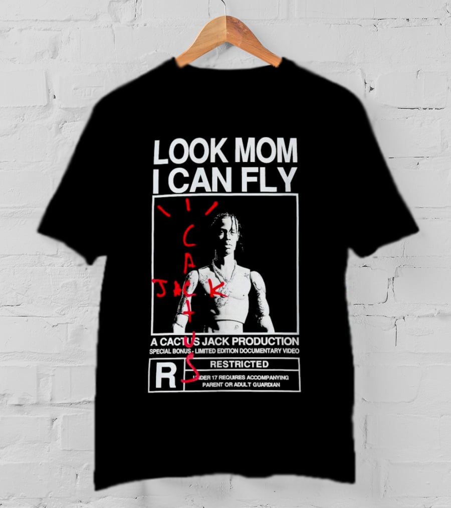 Look Mom I Can Fly Cactus Jack Production Special Bonus Documentary Video Restricted T-Shirt