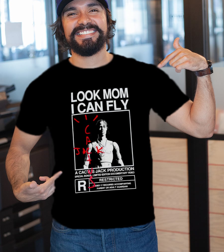 Look Mom I Can Fly Cactus Jack Production Special Bonus Documentary Video Restricted T-Shirt