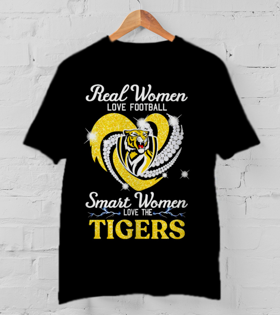Real Women Love Football Smart Women Love The Richmond Tigers T-Shirt