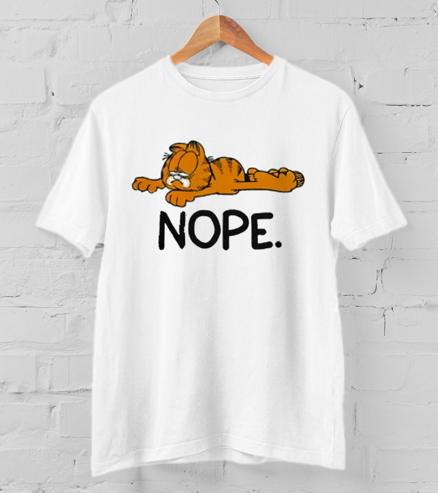 Garfield Sad Nope Classic Comic Lazy Mood T-Shirt
