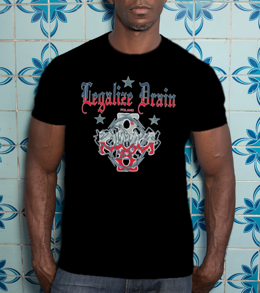 Legalize Drain Poland Stars And Chains T-Shirt