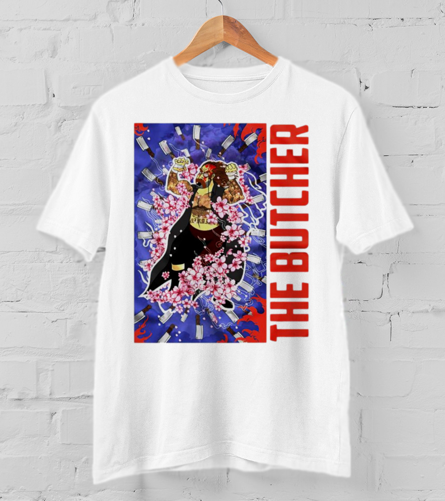 THE BUTCHER Cherry Blossom Blades Power Stance T-Shirt