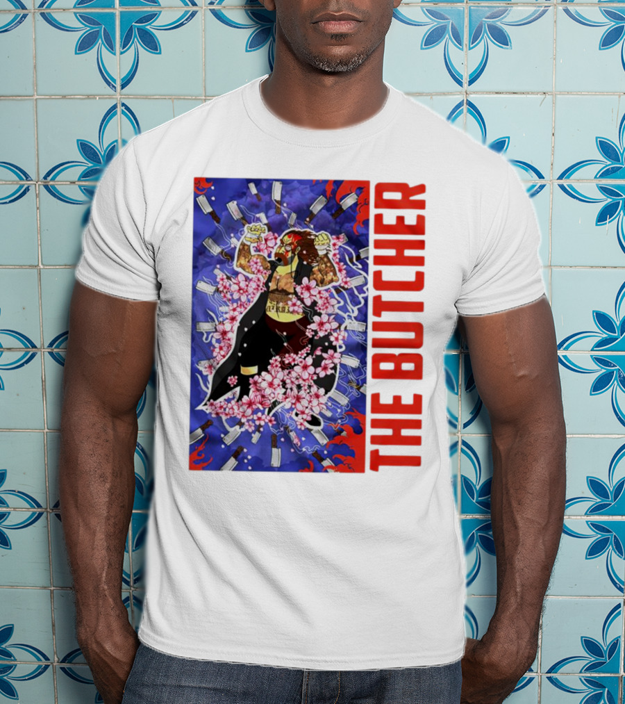 THE BUTCHER Cherry Blossom Blades Power Stance T-Shirt