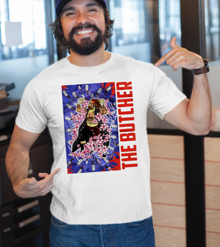 THE BUTCHER Cherry Blossom Blades Power Stance T-Shirt