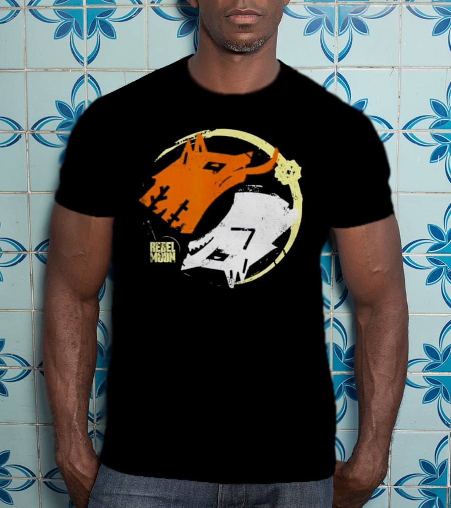 Rebel Moon Wolf Head Yin Yang T-Shirt