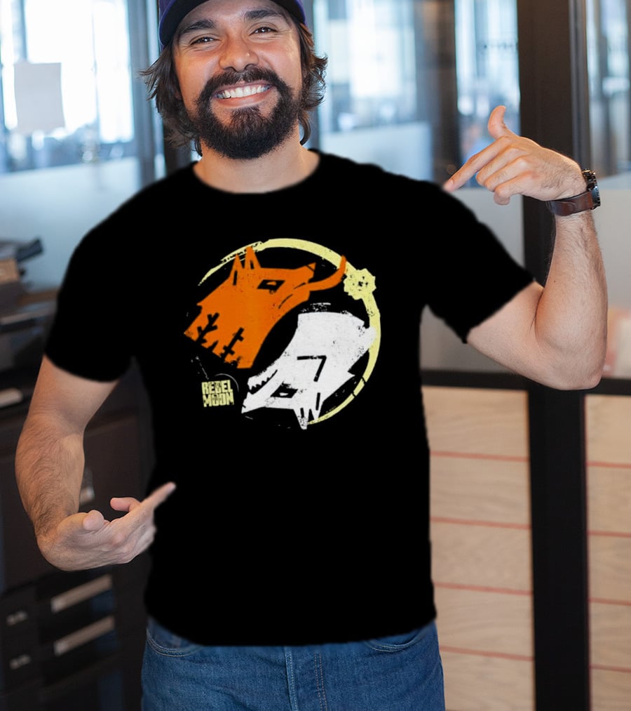 Rebel Moon Wolf Head Yin Yang T-Shirt
