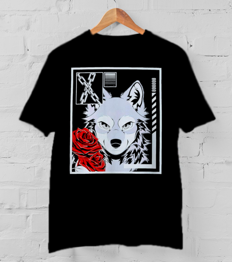 Wolf Rose Chains Red 88888 T-Shirt