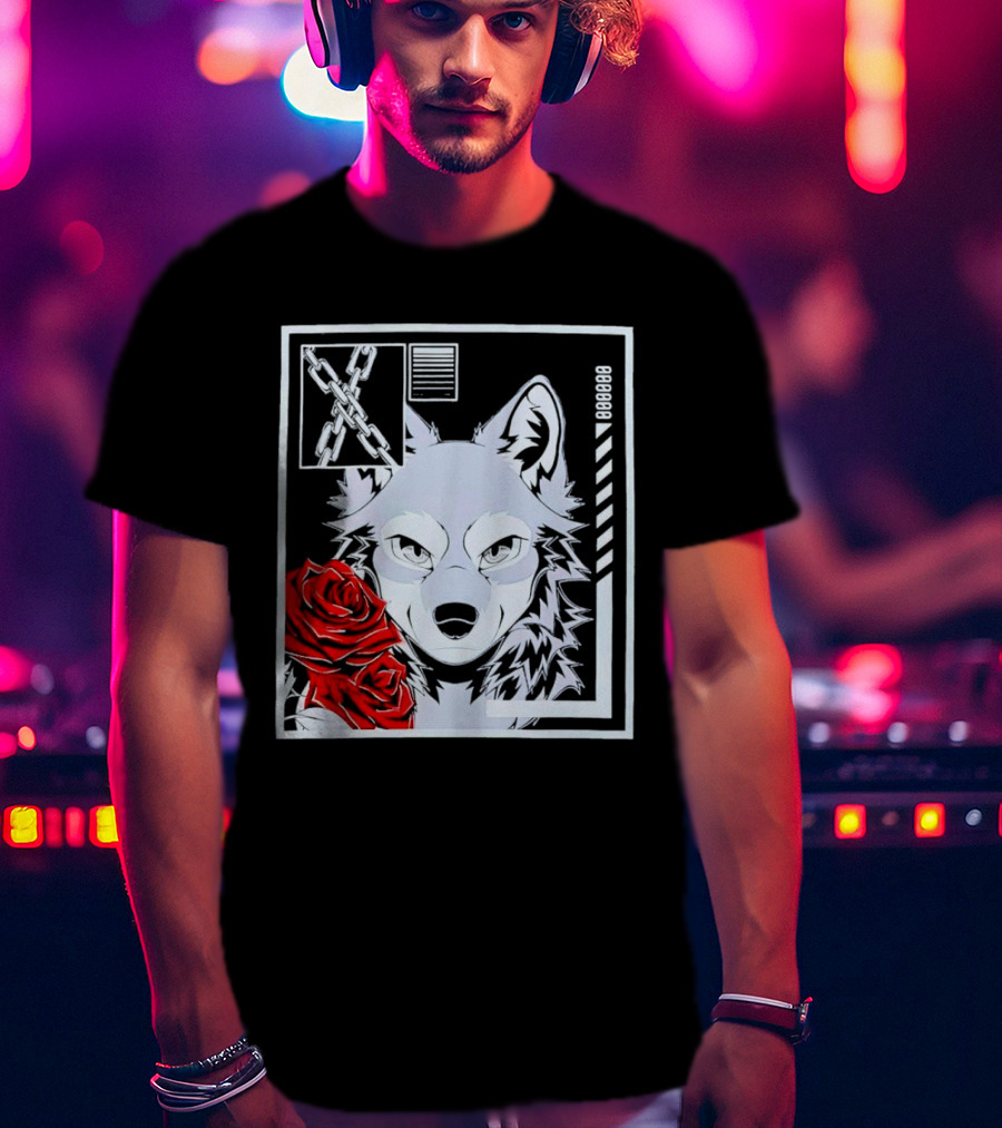 Wolf Rose Chains Red 88888 T-Shirt