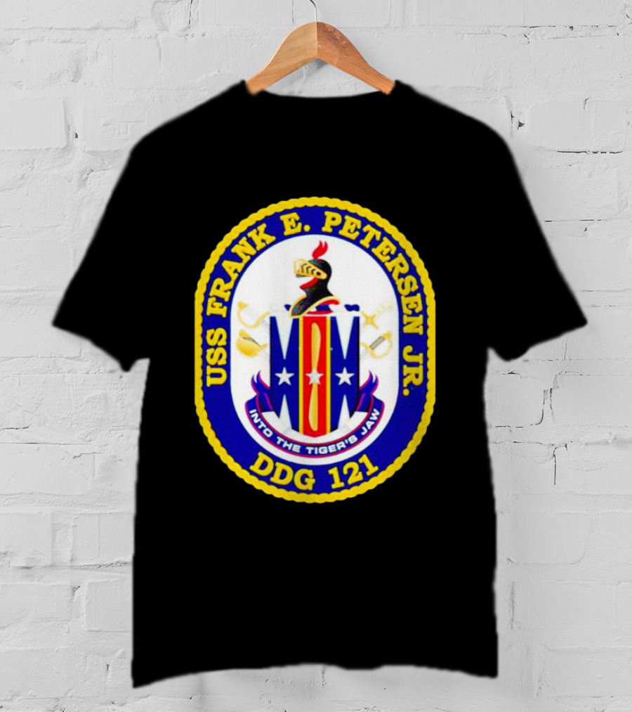 USS Frank E Petersen Jr DDG 121 Crest Into The Tiger's Jaw T-Shirt