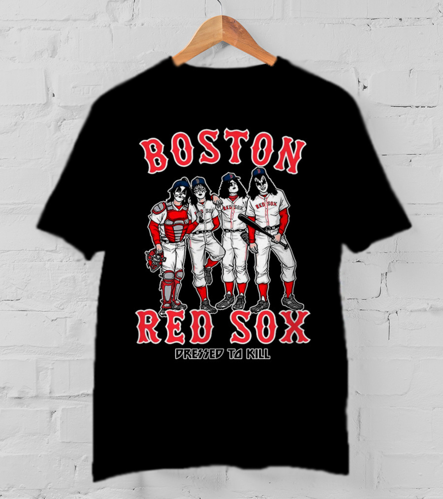 Boston Red Sox Kiss Band Members Dressed To Kill T-Shirt