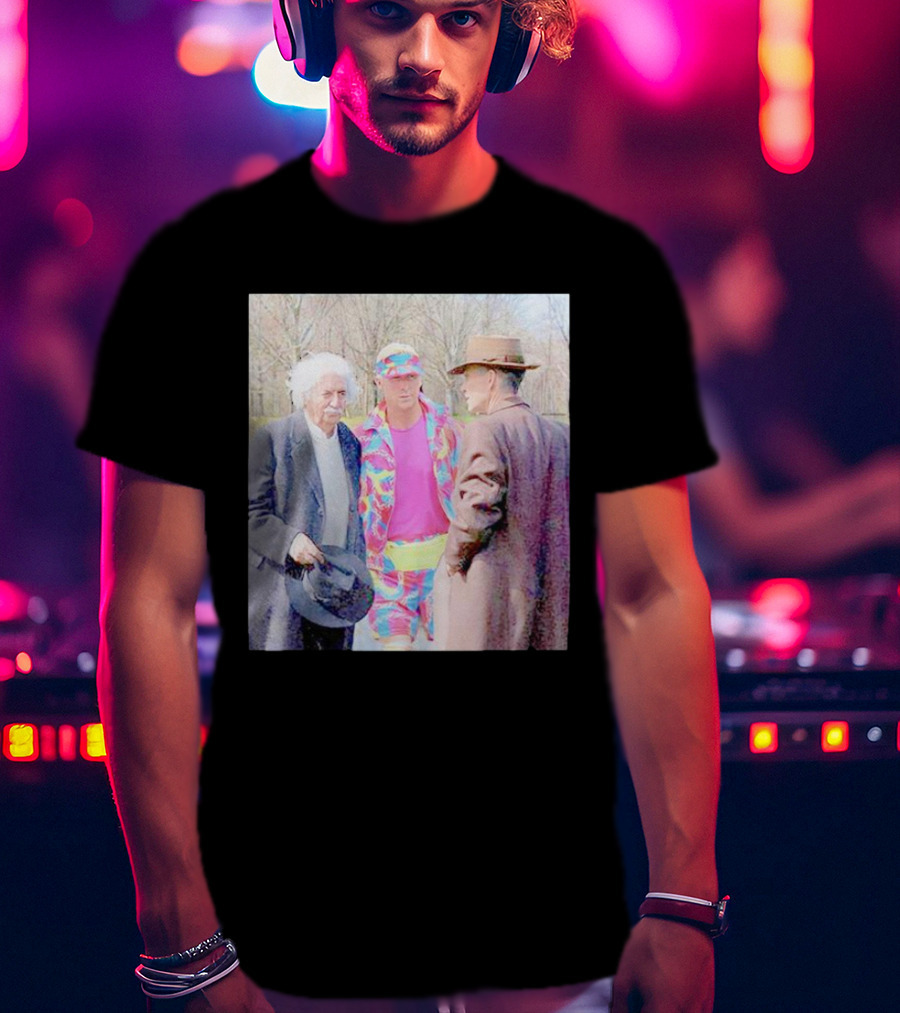 Albert Einstein Oppenheimer Ken Barbie Funny Barbenheimer Iconic Meeting T-Shirt