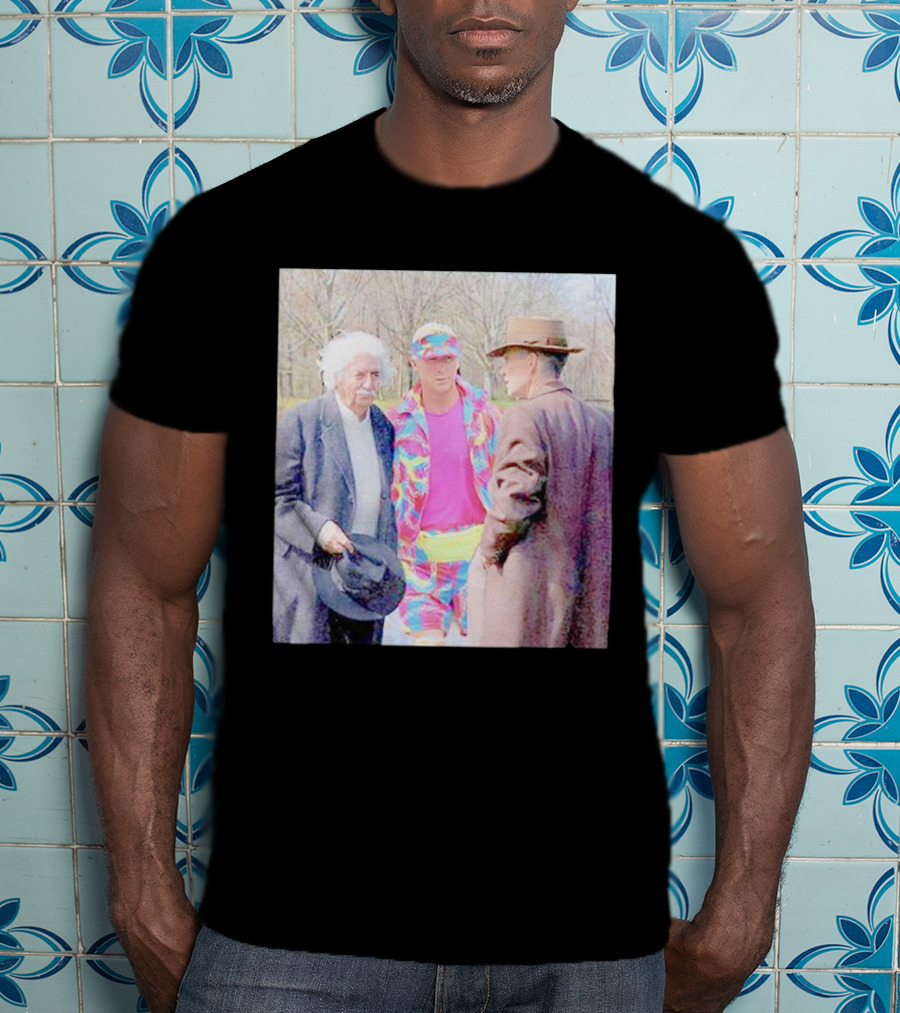 Albert Einstein Oppenheimer Ken Barbie Funny Barbenheimer Iconic Meeting T-Shirt