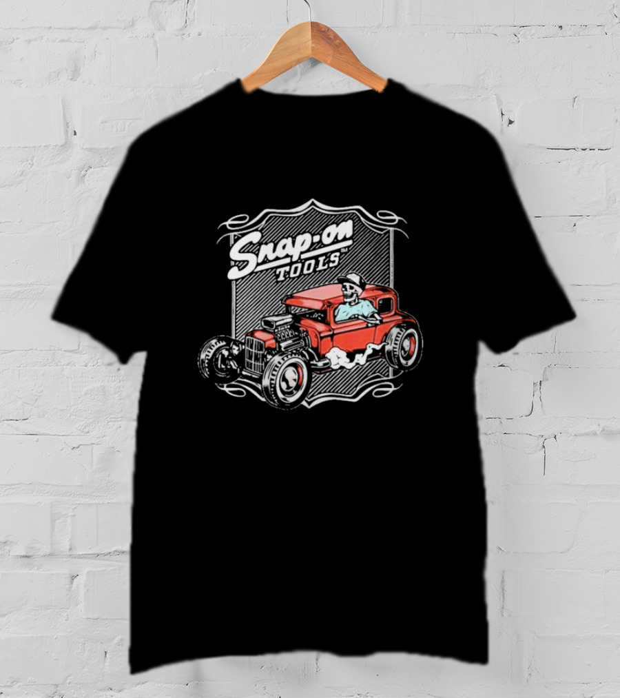 Snap-On Tools Vintage Red Hot Rod With Skeleton Driver T-Shirt