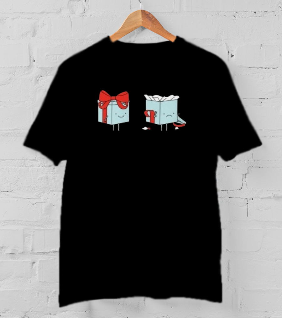 Christmas Puns Cute Gift Boxes With Bow And Torn Wrapping T-Shirt