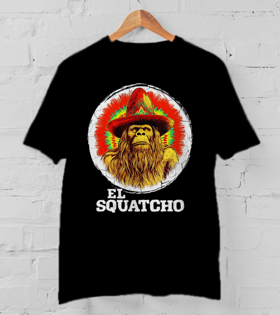 El Squatcho Psychedelic Sombrero Bigfoot T-Shirt