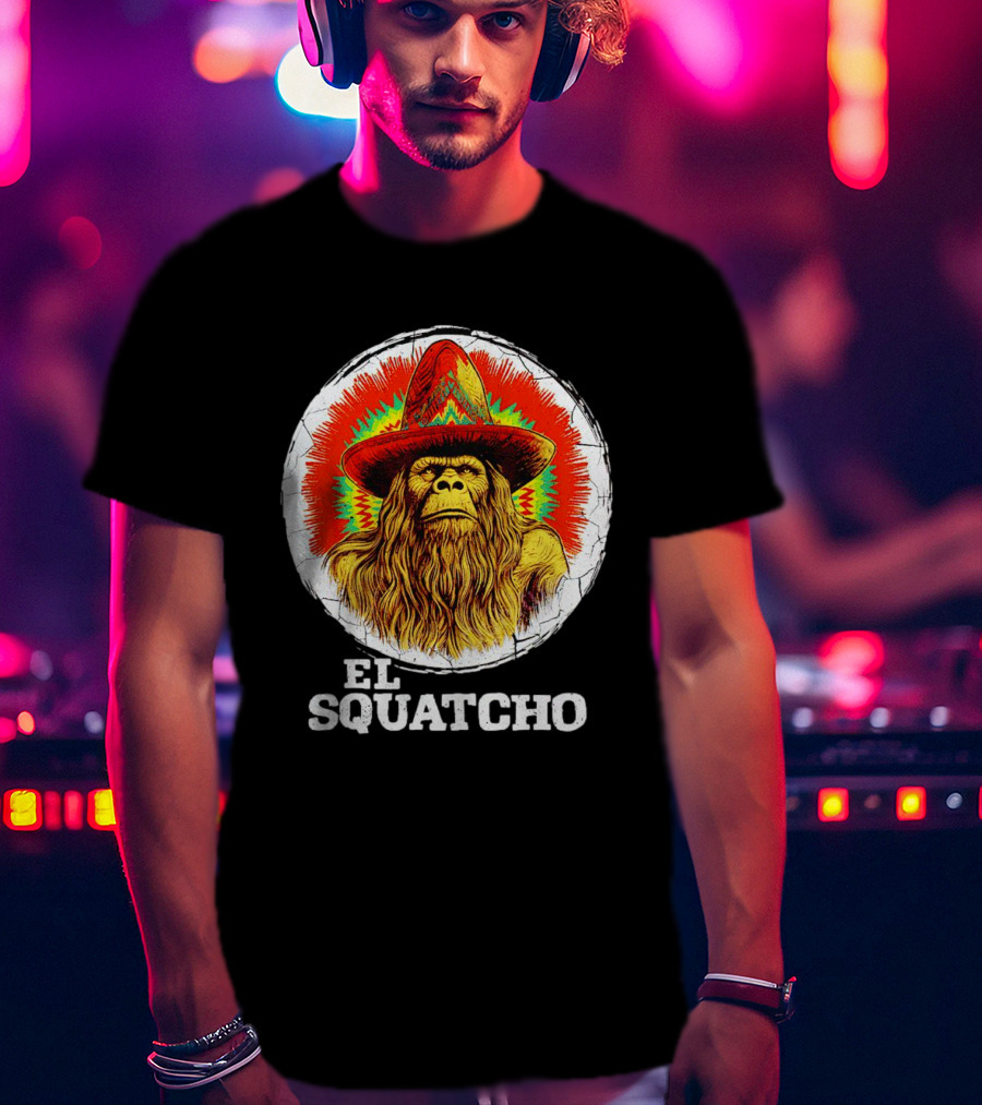 El Squatcho Psychedelic Sombrero Bigfoot T-Shirt