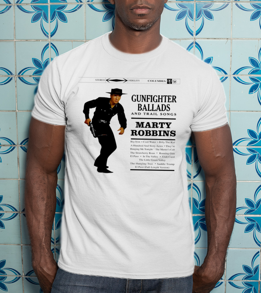 Marty Robbins Gunfighter Ballads And Trail Songs Album Cover Art Columbia T-Shirt
