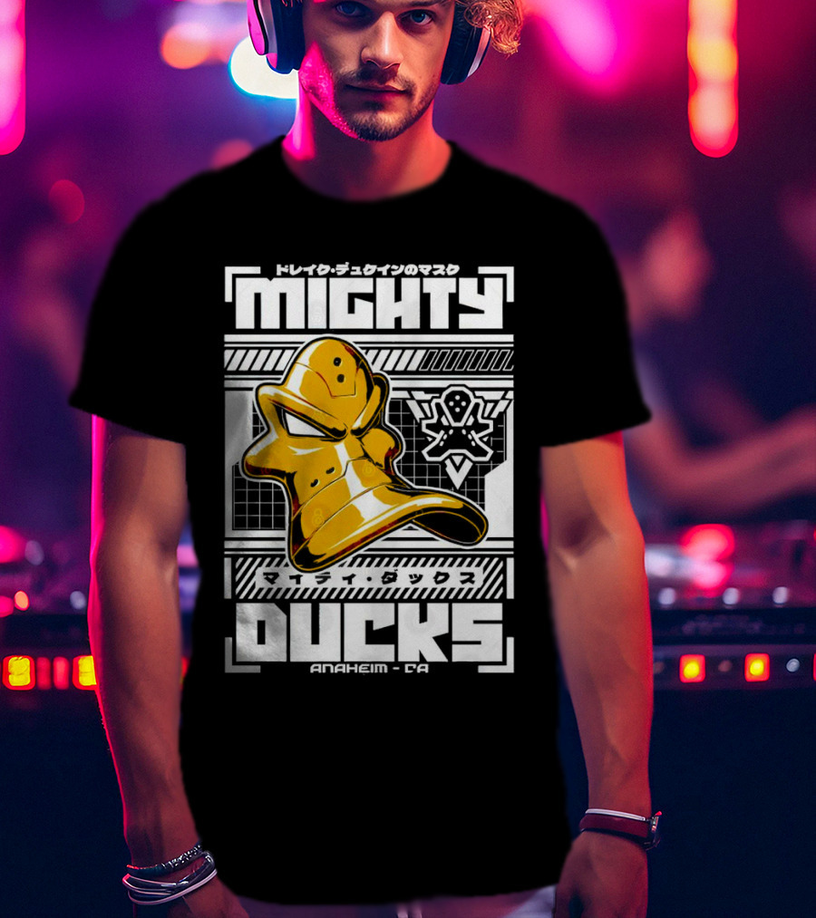 Mighty Ducks Anaheim CA Hockey Mask T-Shirt