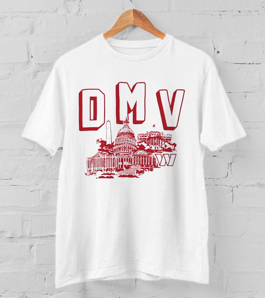Washington Commanders DMV Capitol Building Sketched T-Shirt