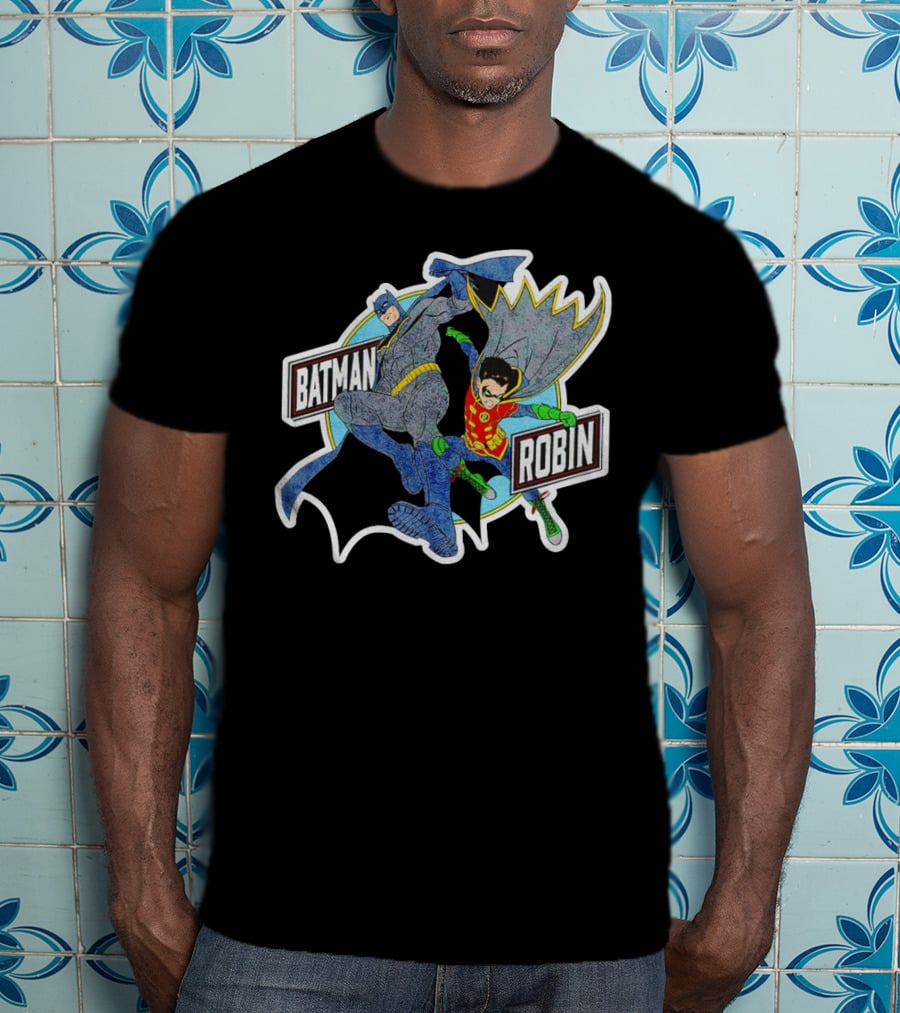 Batman Robin Retro Dynamic Duo Comic T-Shirt