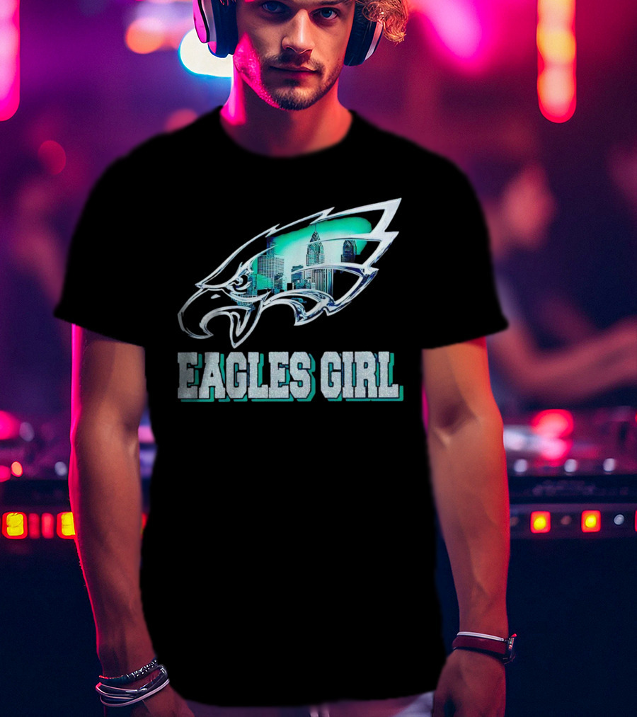 Philadelphia Eagles Girl Fly Eagles Fly Skyline T-Shirt