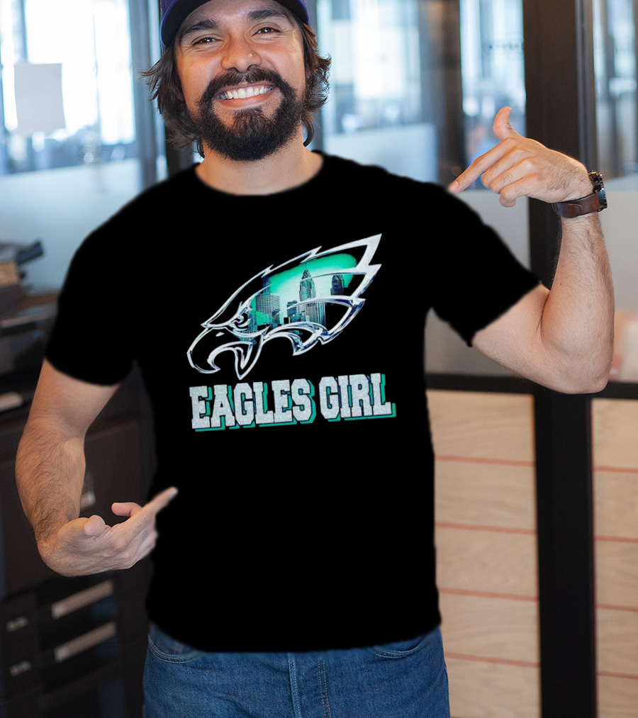Philadelphia Eagles Girl Fly Eagles Fly Skyline T-Shirt