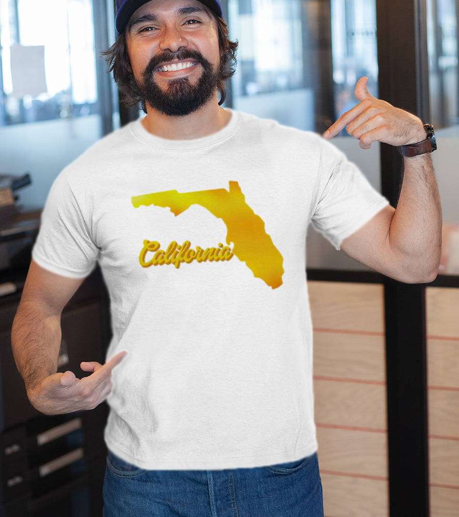 California Map Golden Florida Shape T-Shirt