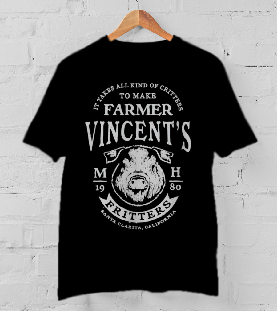 Farmer Vincent's Fritters Santa Clarita California 1980 Critter M H T-Shirt