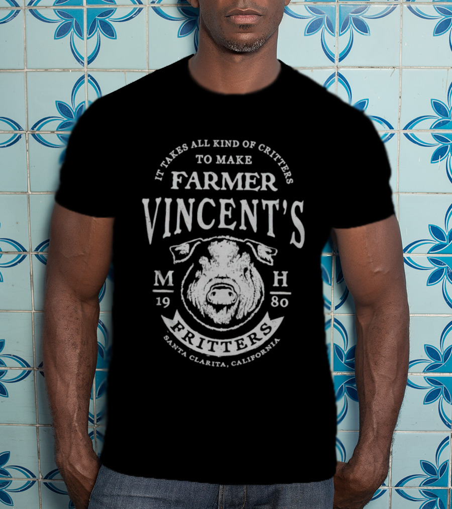 Farmer Vincent's Fritters Santa Clarita California 1980 Critter M H T-Shirt