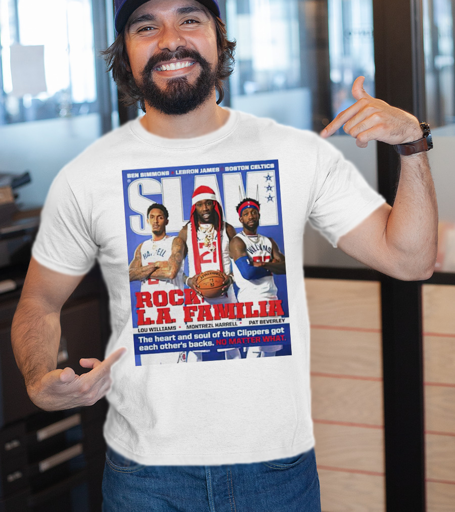 Slam Rock LA Familia Lou Williams Montrezl Harrell Pat Beverley Clippers T-Shirt