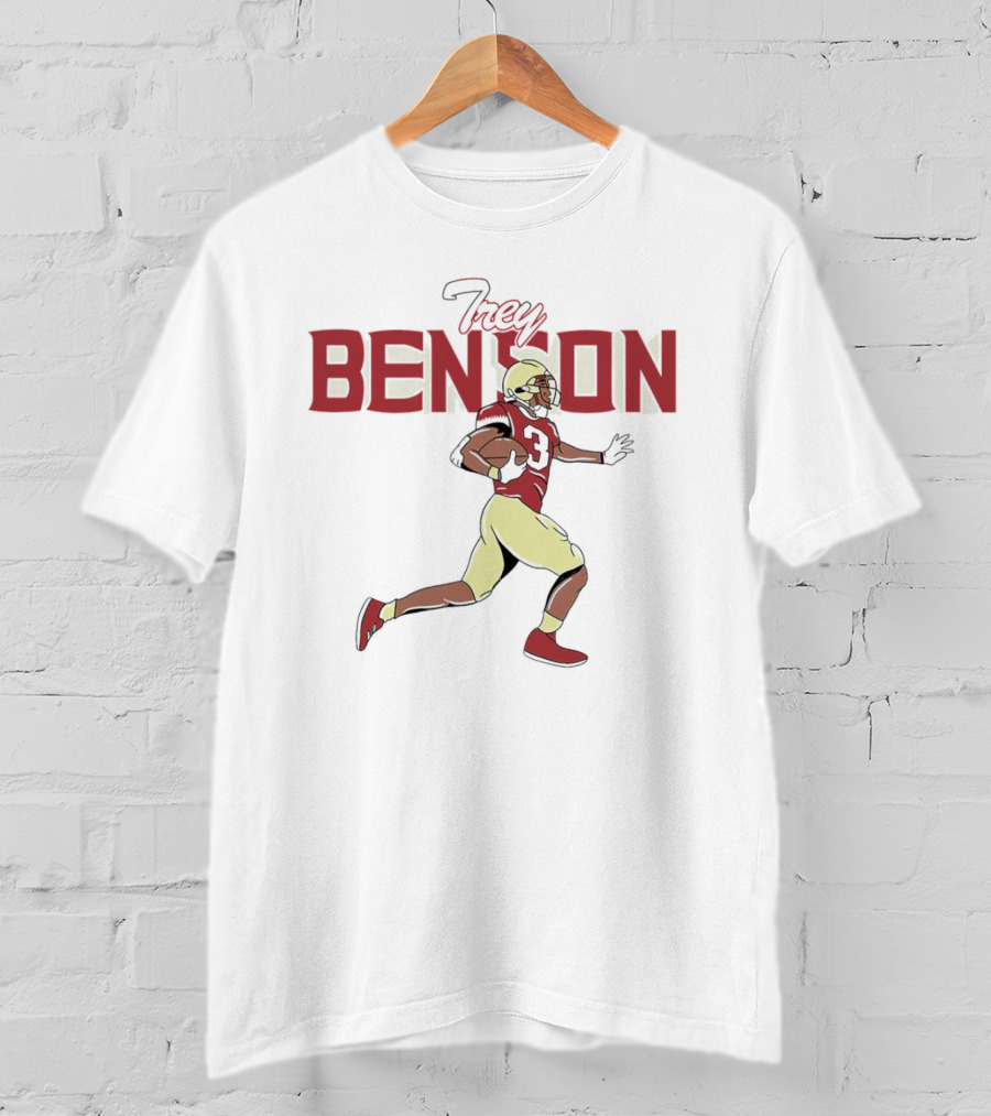 Trey Benson Football Player Florida State Seminoles Cartoon T-Shirt