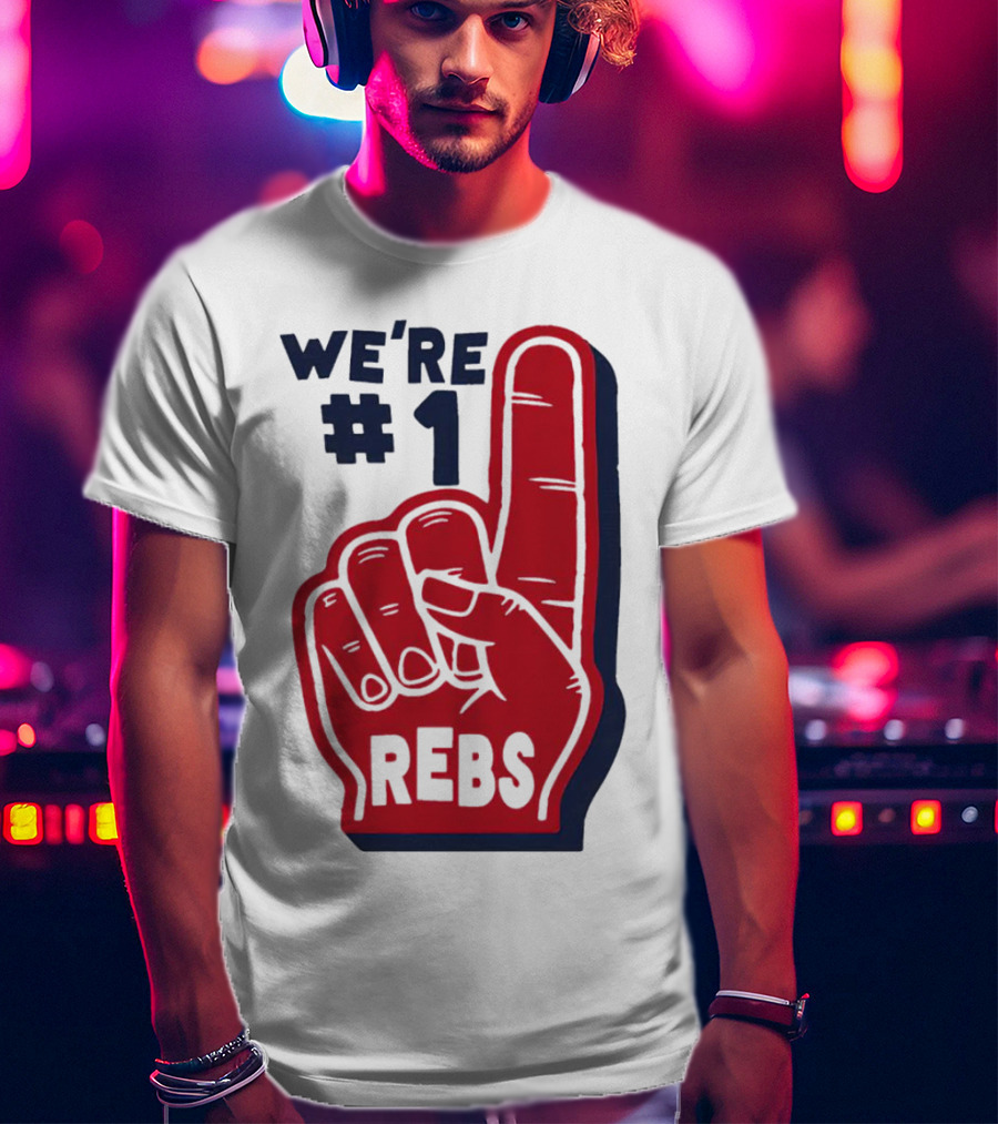 We're #1 Rebs Foam Finger Sports T-Shirt