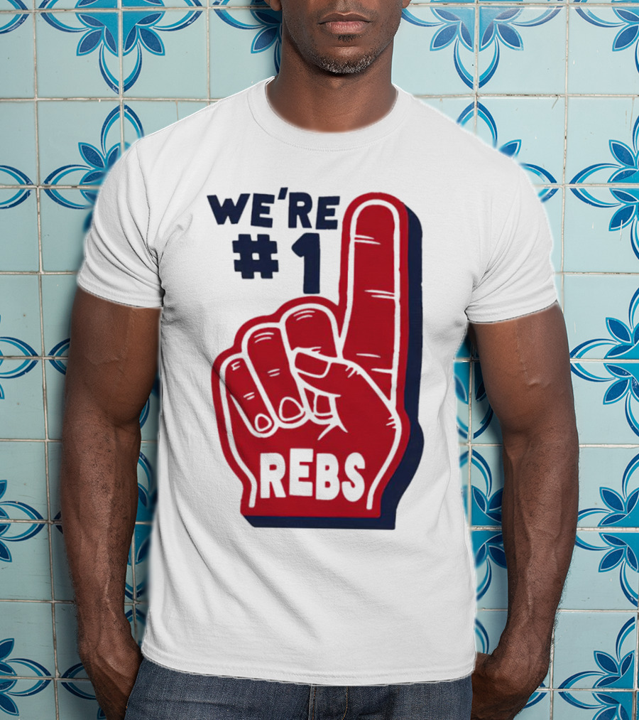 We're #1 Rebs Foam Finger Sports T-Shirt