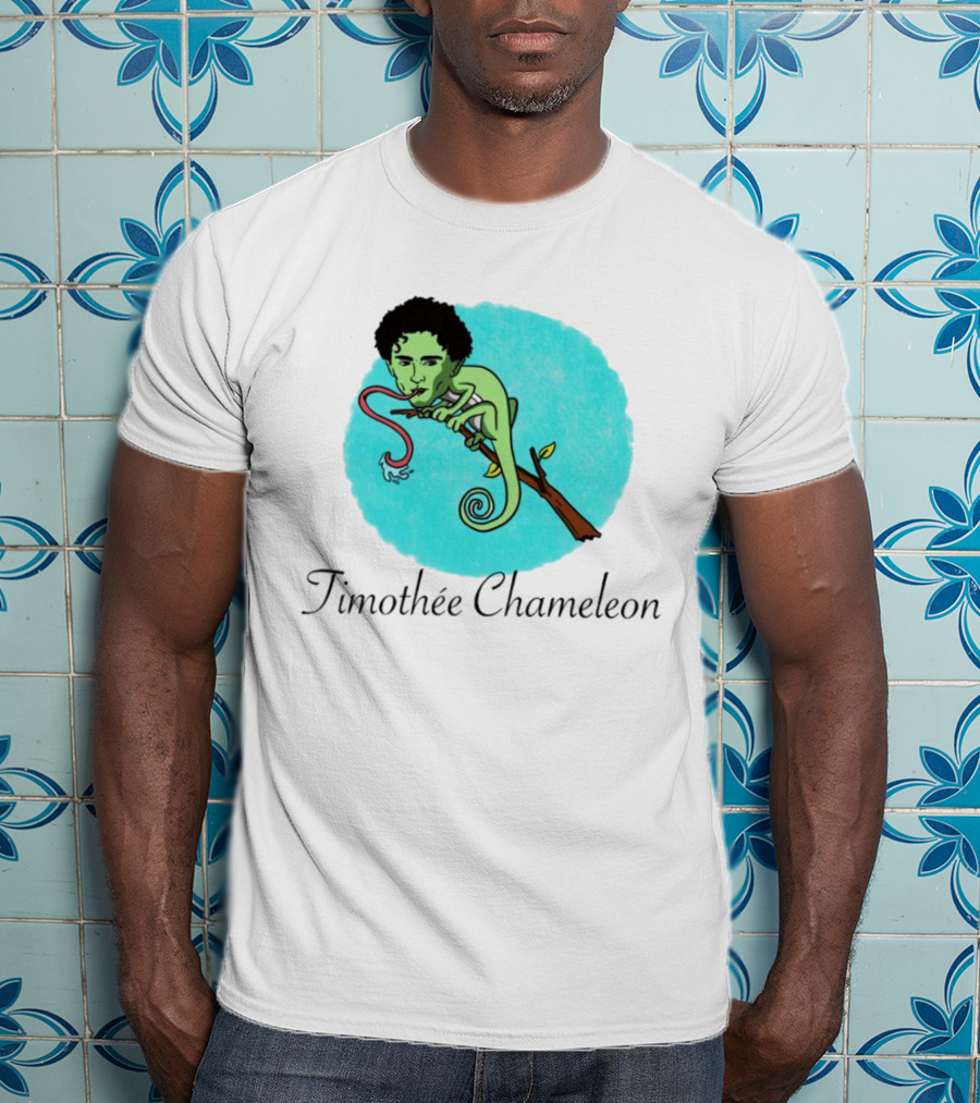 Timothée Chameleon With Green Lizard And Curled Tongue T-Shirt