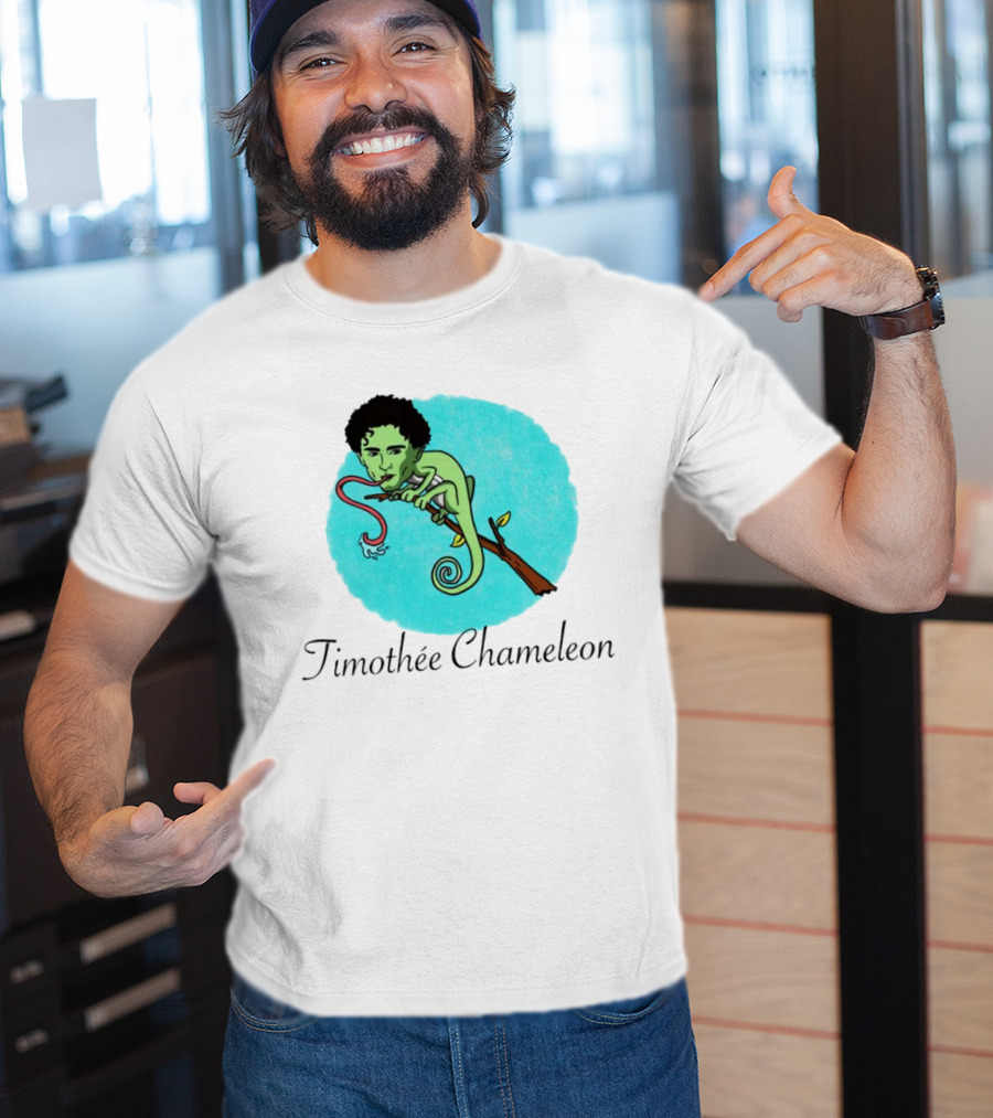 Timothée Chameleon With Green Lizard And Curled Tongue T-Shirt