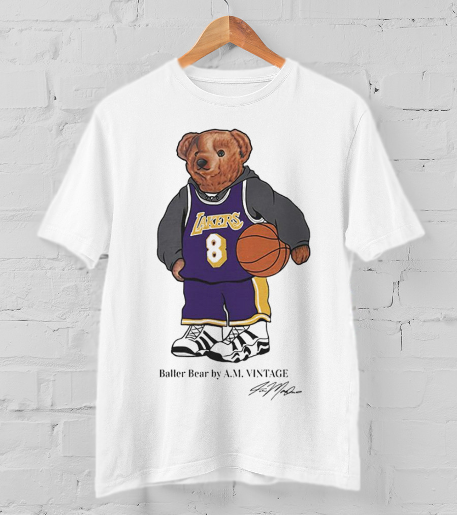 Lakers Baller Bear Kobe Bryant Champion Number 8 T-Shirt