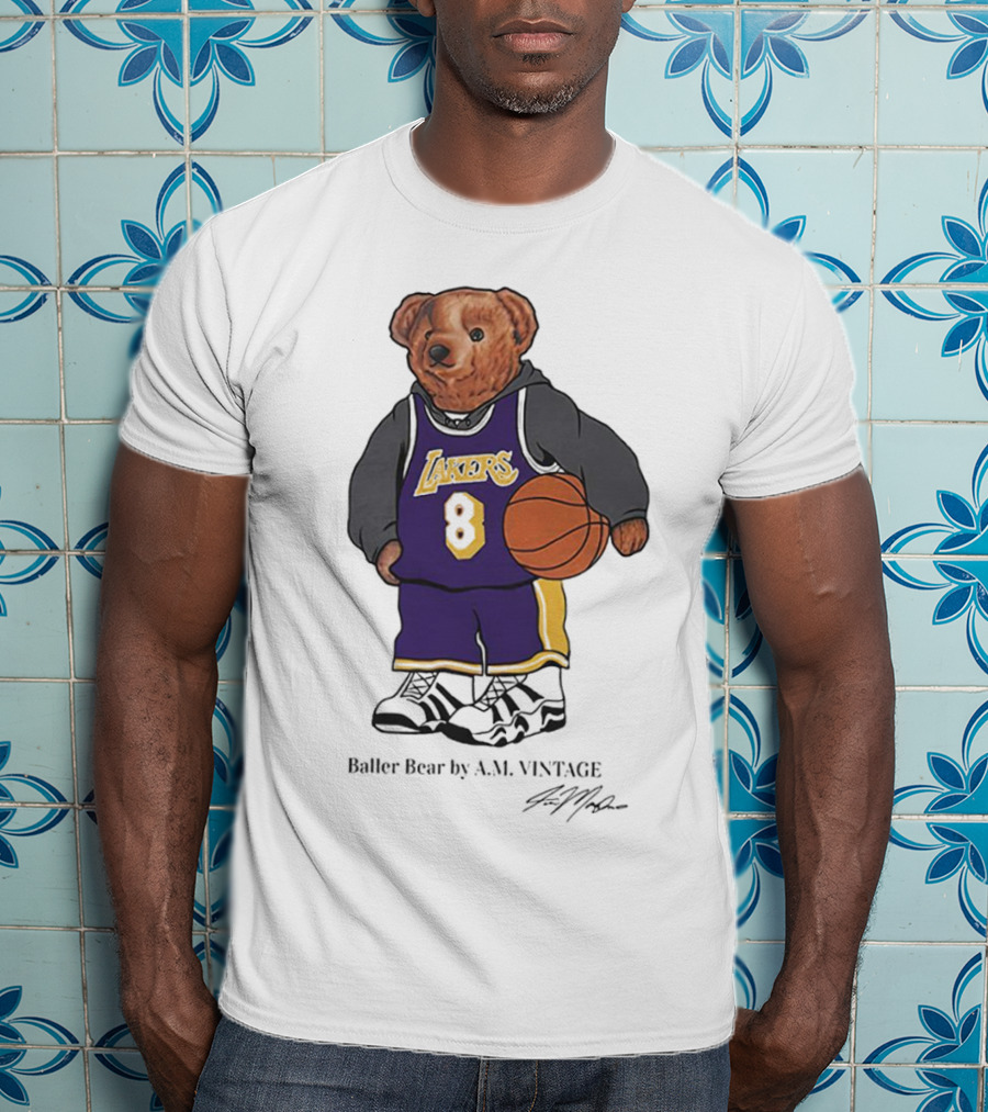 Lakers Baller Bear Kobe Bryant Champion Number 8 T-Shirt
