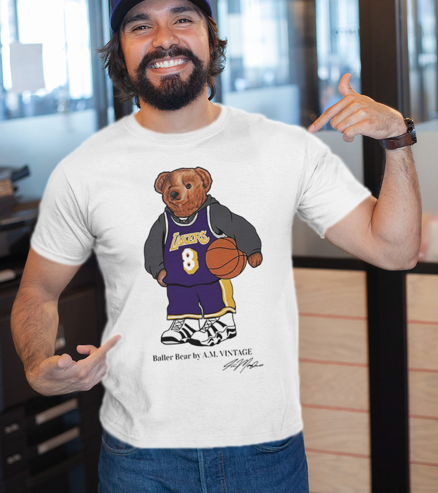 Lakers Baller Bear Kobe Bryant Champion Number 8 T-Shirt