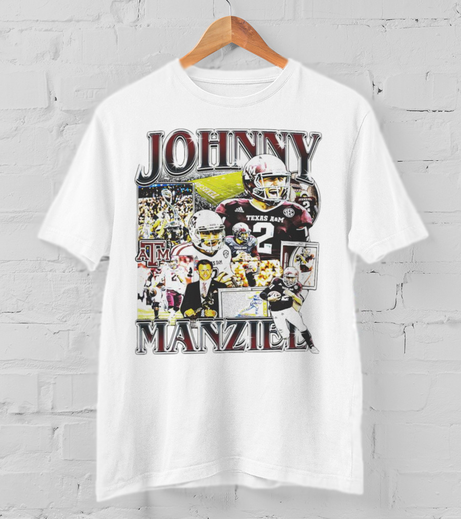Johnny Manziel Texas A&M Aggies Football Highlights Collage T-Shirt