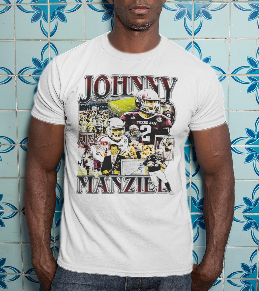 Johnny Manziel Texas A&M Aggies Football Highlights Collage T-Shirt