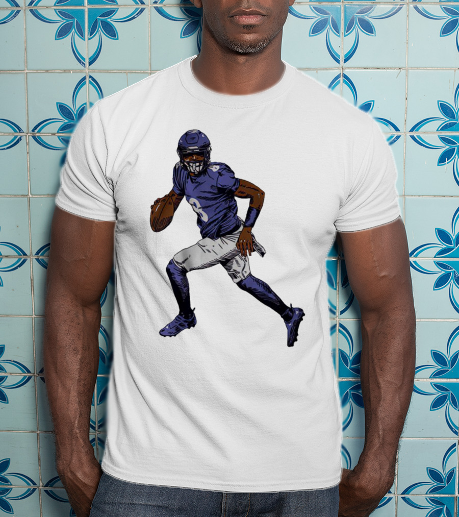 Lamar Jackson Baltimore Ravens Superstar Signature Pose T-Shirt