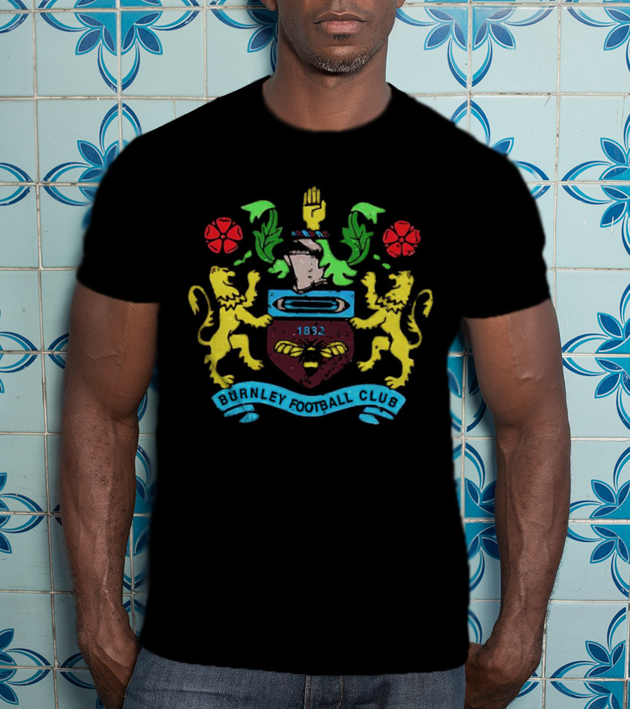 Burnley FC 1882 Crest Burnley Football Club Badge Emblem T-Shirt
