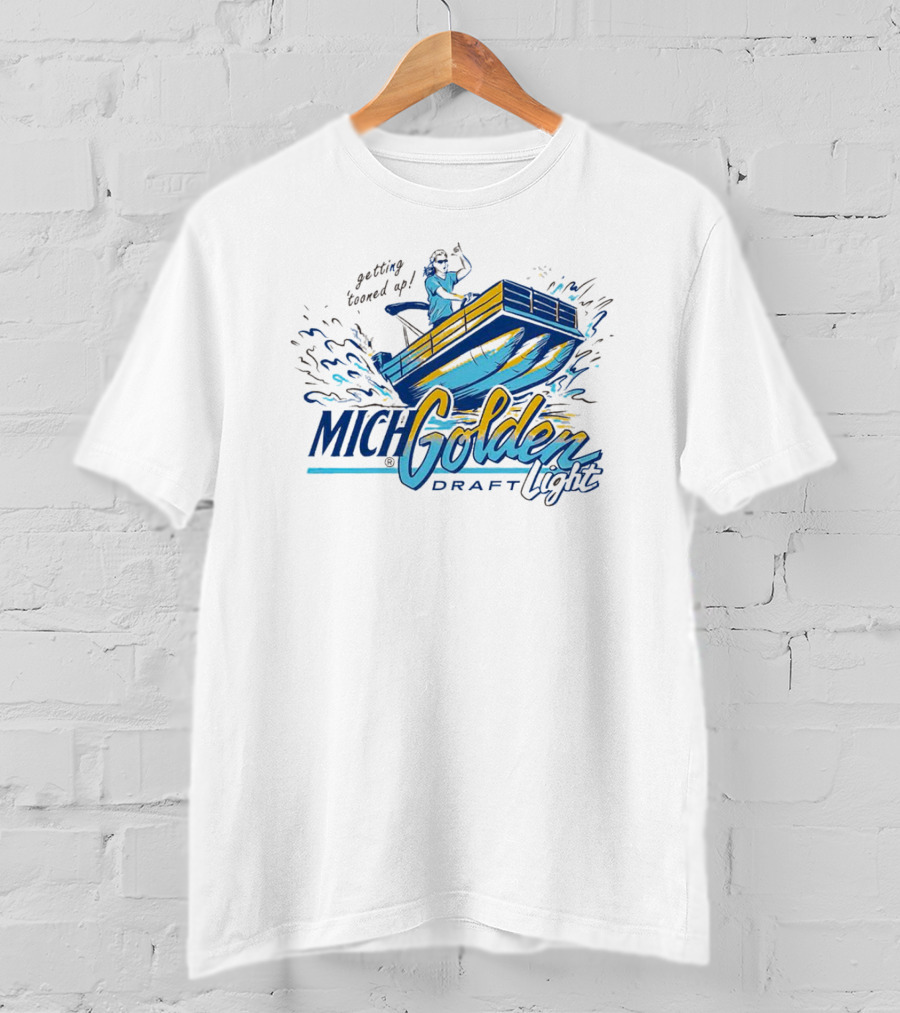 Getting Tooned Up Mich Golden Draft Light Boat Adventure T-Shirt