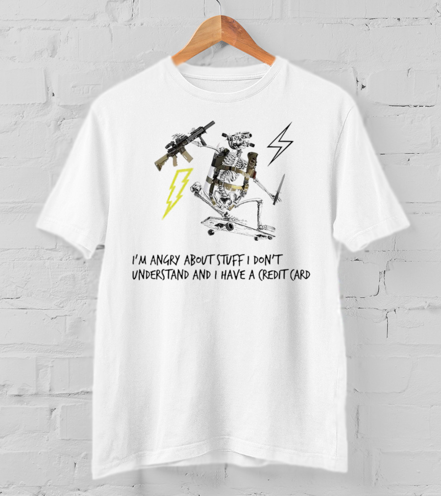 I'm Angry About Stuff I Don't Understand With Yellow Lightning Bolt And Black Lightning Bolt T-Shirt