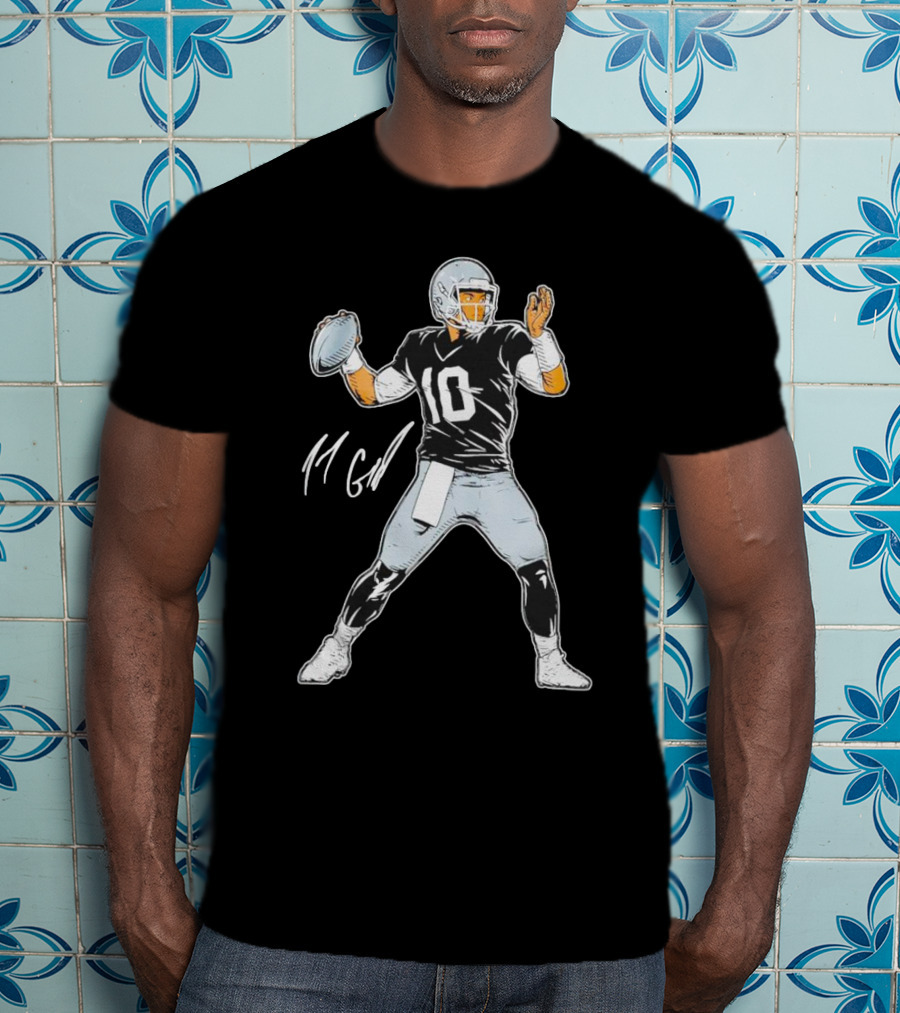 Jimmy Garoppolo Number 10 Las Vegas Raiders Quarterback Signature Pose T-Shirt