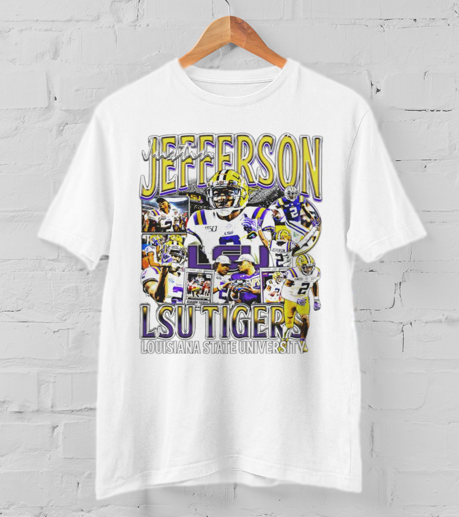 Justin Jefferson LSU Tigers Football Star Louisiana State University T-Shirt