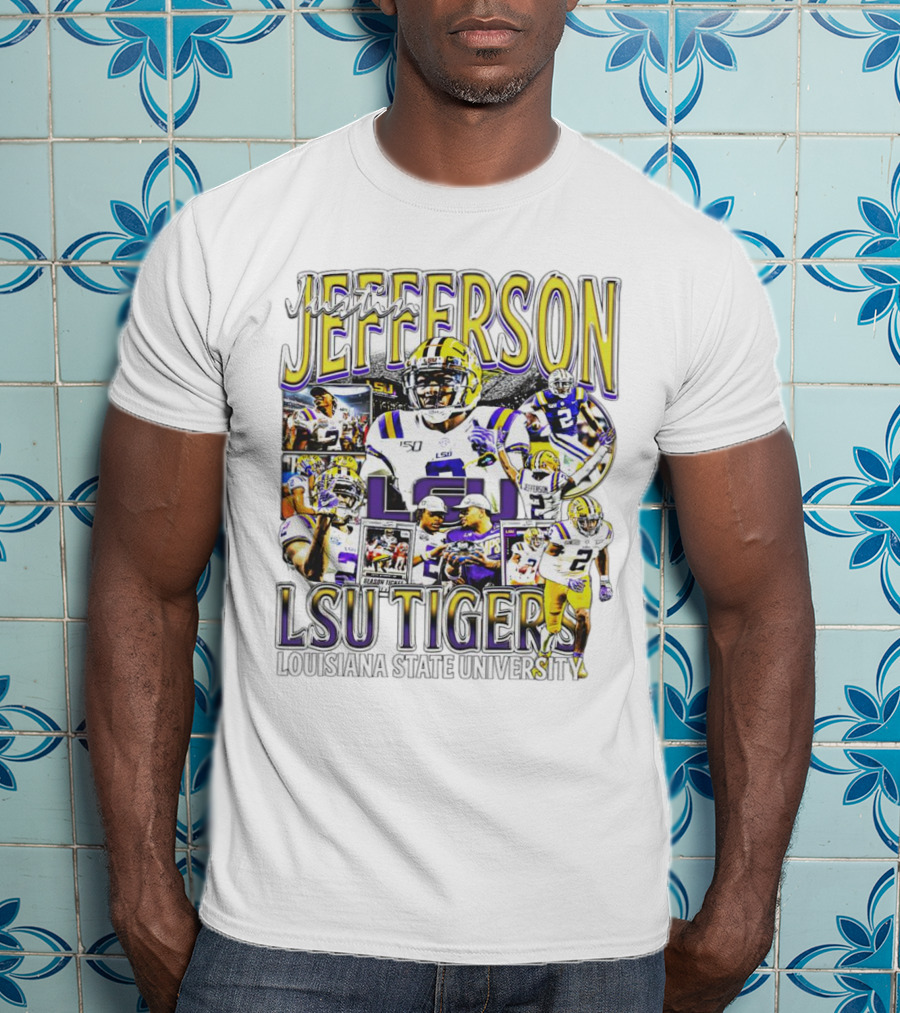 Justin Jefferson LSU Tigers Football Star Louisiana State University T-Shirt