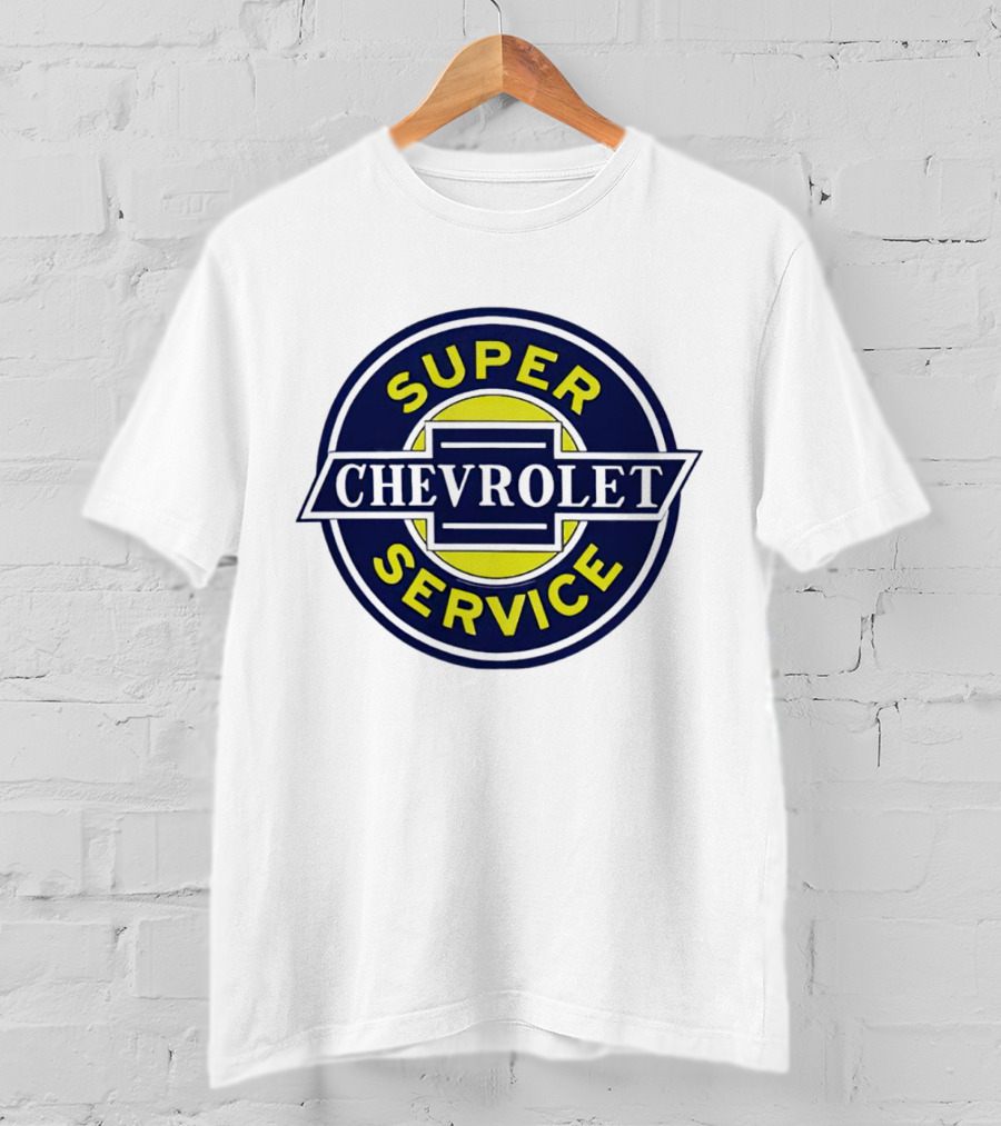 Chevrolet Super Service Vintage Blue And Yellow Emblem T-Shirt